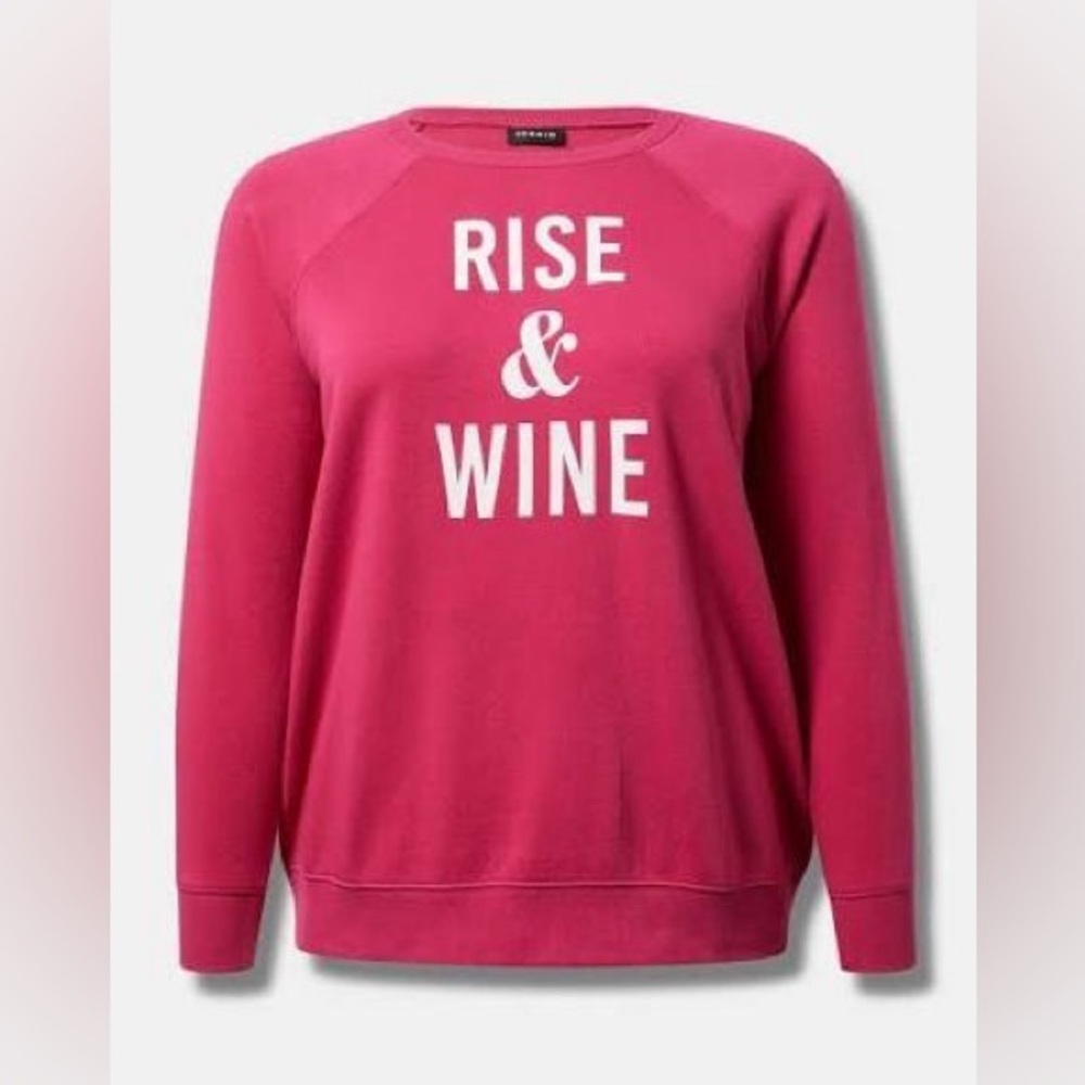 Torrid 1X Rise & Wine Classic Fit Raglan Sweatshirt